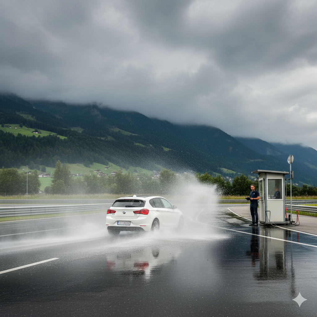 WAB advanced driving training on wet track in Switzerland