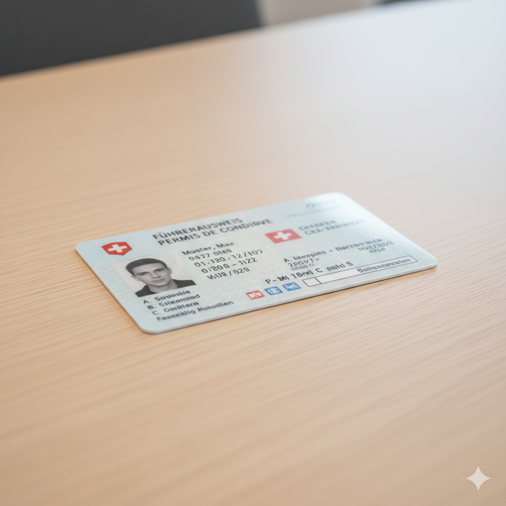 Swiss driving license example card