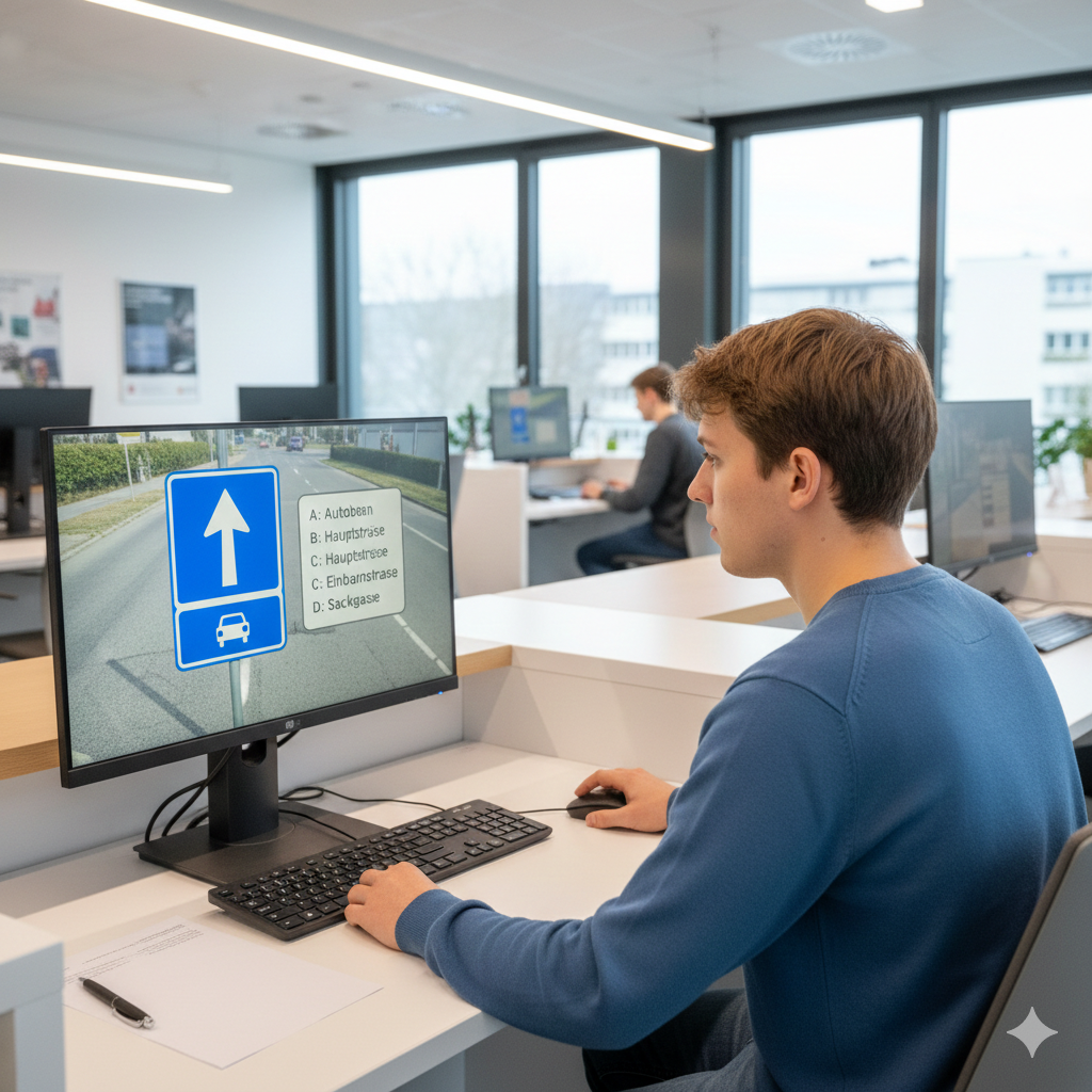 Swiss theoretical exam on computer